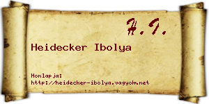 Heidecker Ibolya névjegykártya